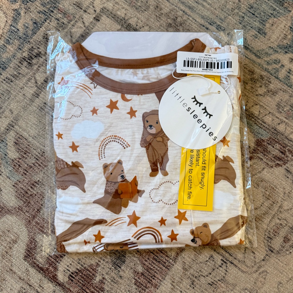Little Sleepies Beary Sleepy Two Piece Short Sleeve